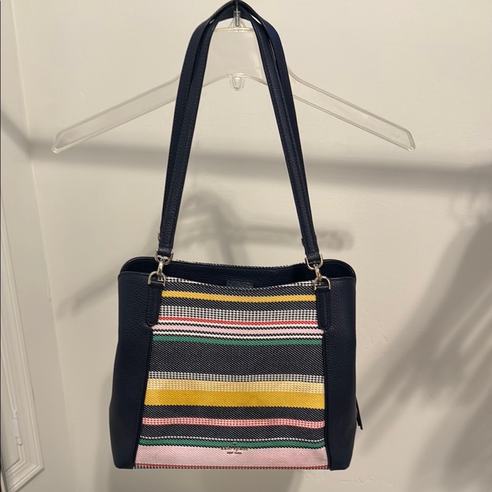 Kate Spade Blue Shoulder Bag with Vibrant Stripes